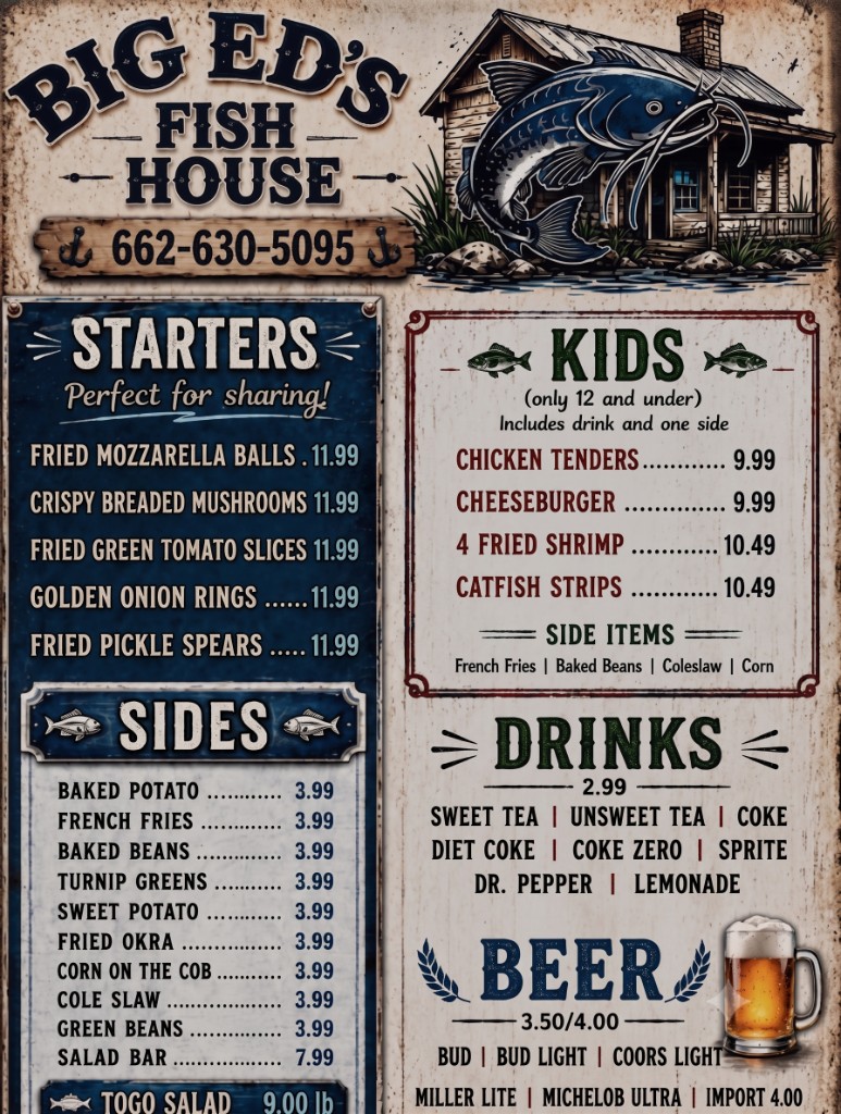 Example interactive restaurant flyer
